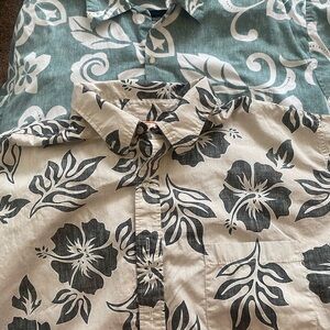 Men’s - 2 Go Barefoot Hawaiian Tropical Button Down Shirts size 4XL